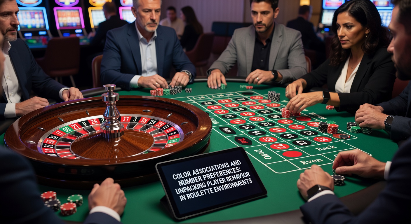 Close-up view of roulette betting layout highlighting player chip placements on colored sections and specific numbers