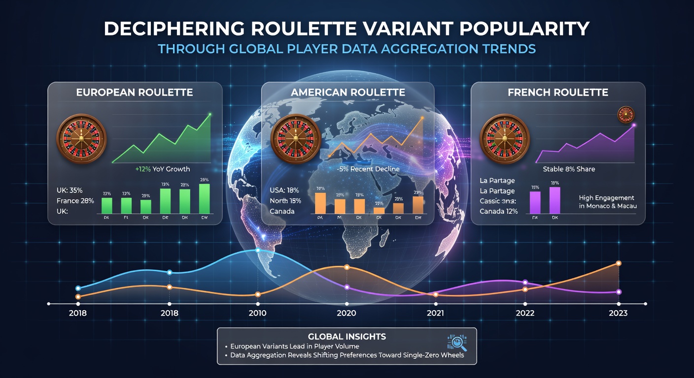 Visualization of aggregated global roulette variant popularity trends from player data across multiple regions