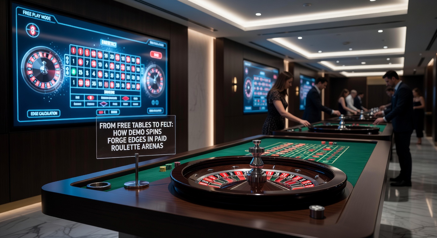 A player transitioning from a demo roulette screen to a live dealer real-money table, showing bet placement and wheel spin in action