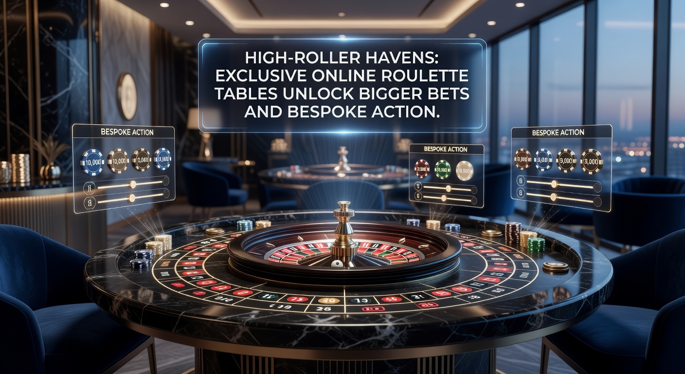 Elegant online roulette VIP table with high-stakes chips and a suited dealer in a luxurious virtual casino setting