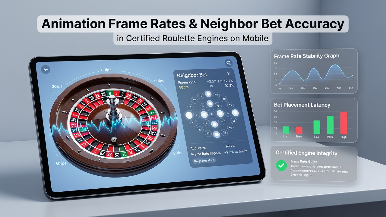 Mobile roulette interface demonstrating neighbor bet accuracy during engine animation