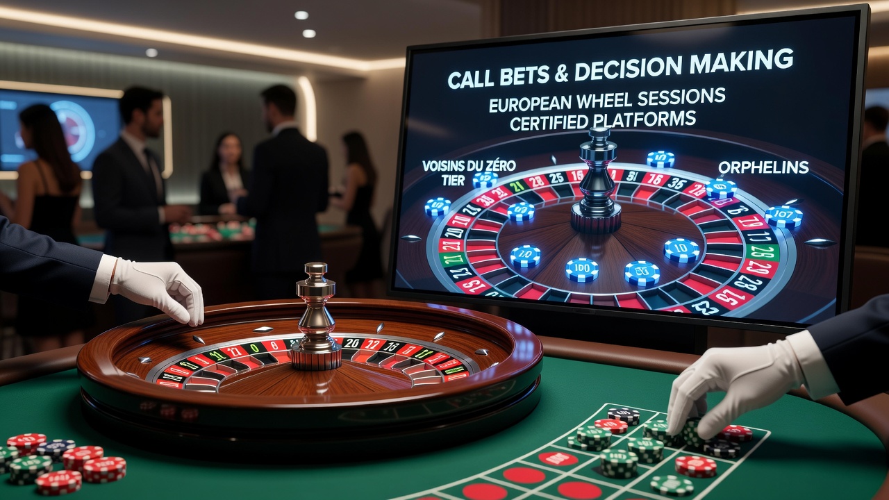 Live dealer European roulette table displaying call bet options during a certified session