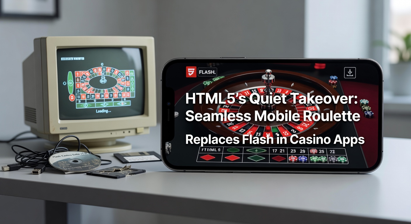 Smartphone displaying a smooth HTML5 roulette game on a casino app, wheel spinning fluidly without Flash