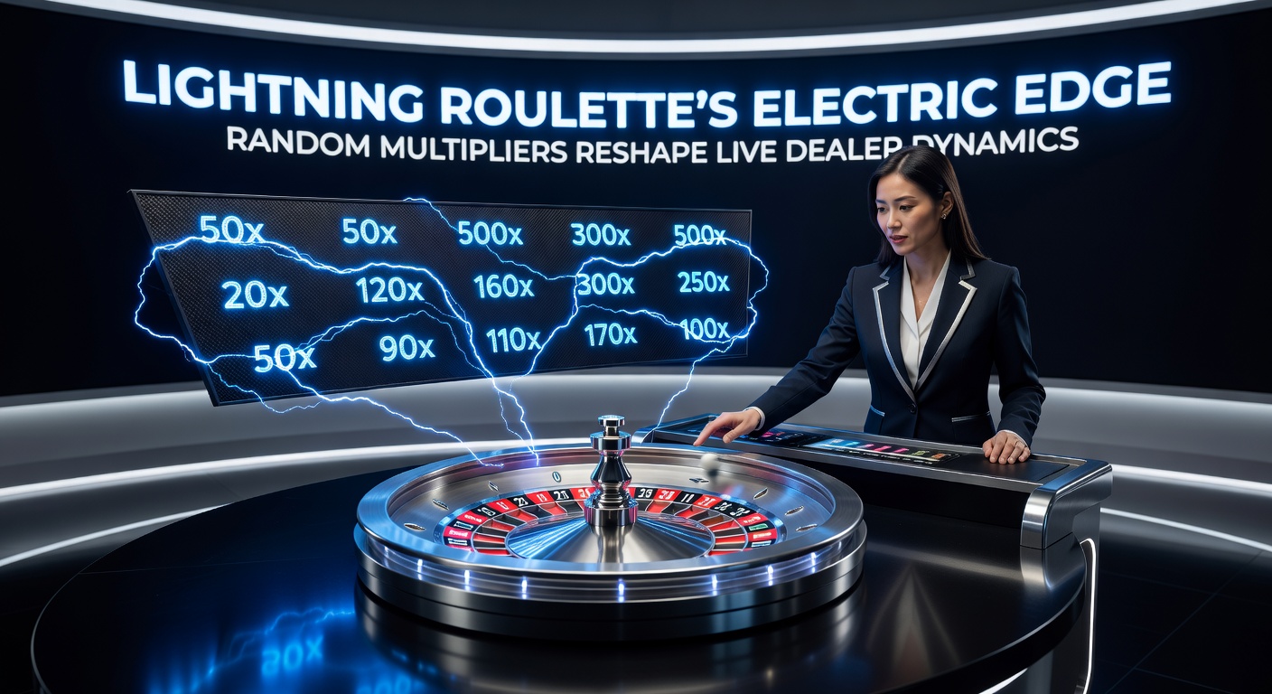Close-up of a dealer announcing a massive 500x multiplier in Lightning Roulette, with lightning effects highlighting the winning number on the digital wheel