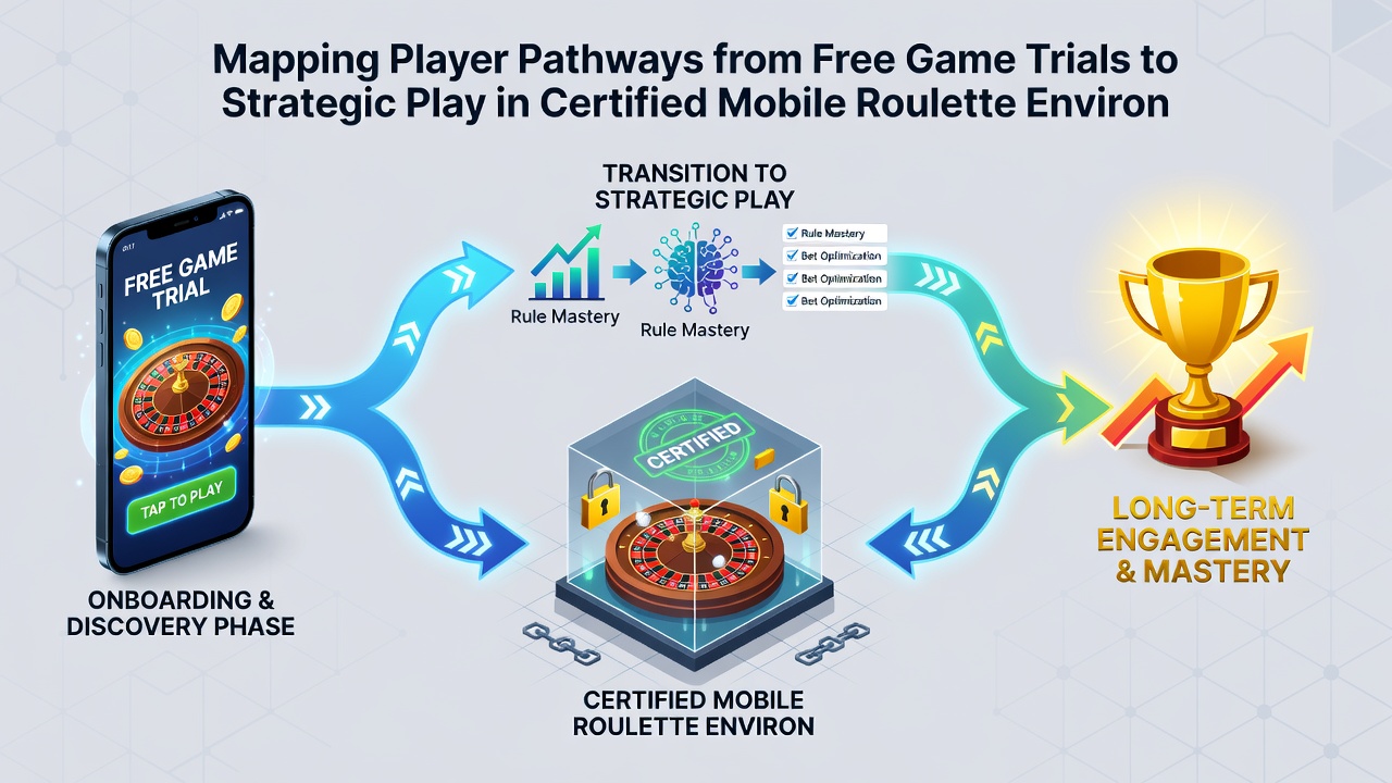 Mobile screen captures illustrating progression from basic trial spins to multi-bet strategic configurations in certified roulette apps