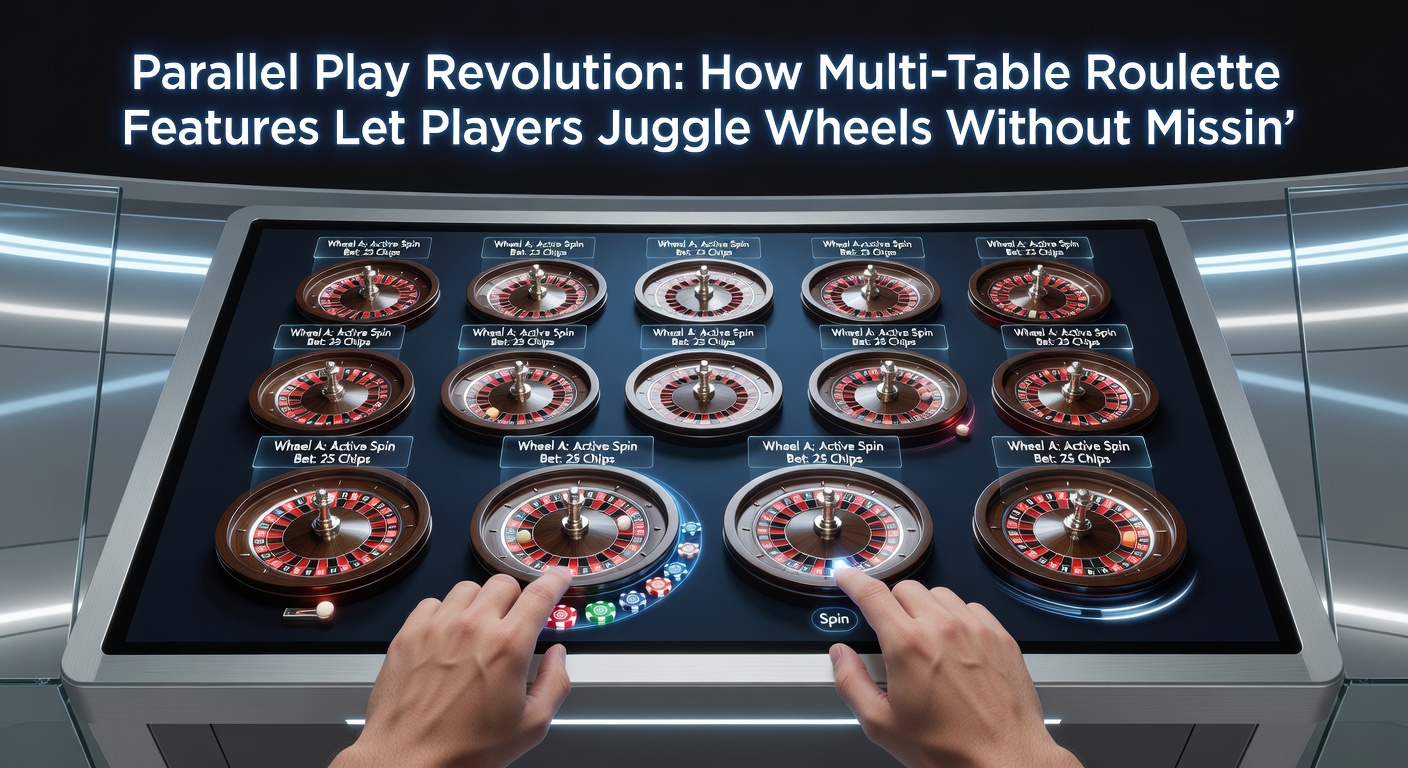Close-up of a player's dashboard juggling bets on multiple roulette tables, with highlighted bet placements and live dealer feeds