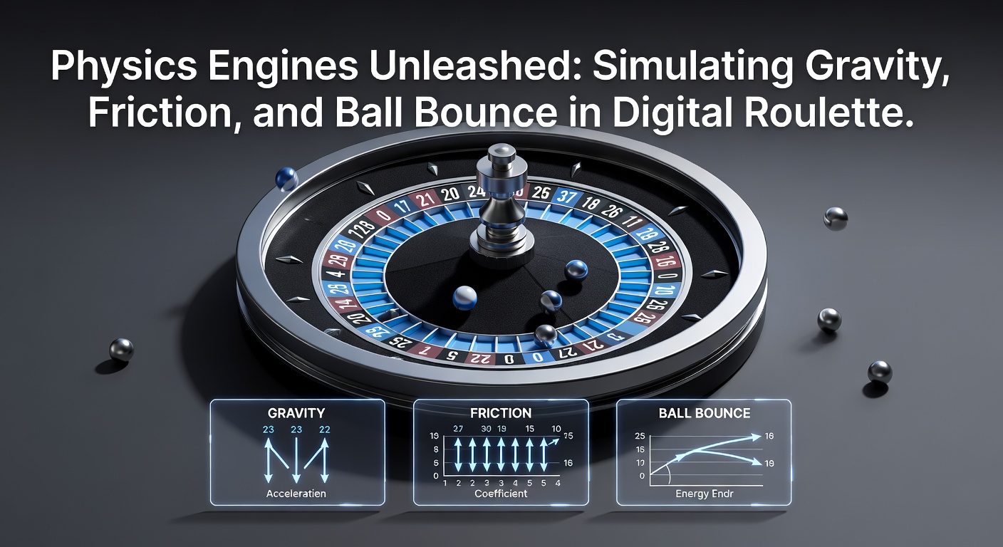 Close-up simulation of a digital roulette ball bouncing inside a virtual wheel pocket, illustrating realistic physics dynamics