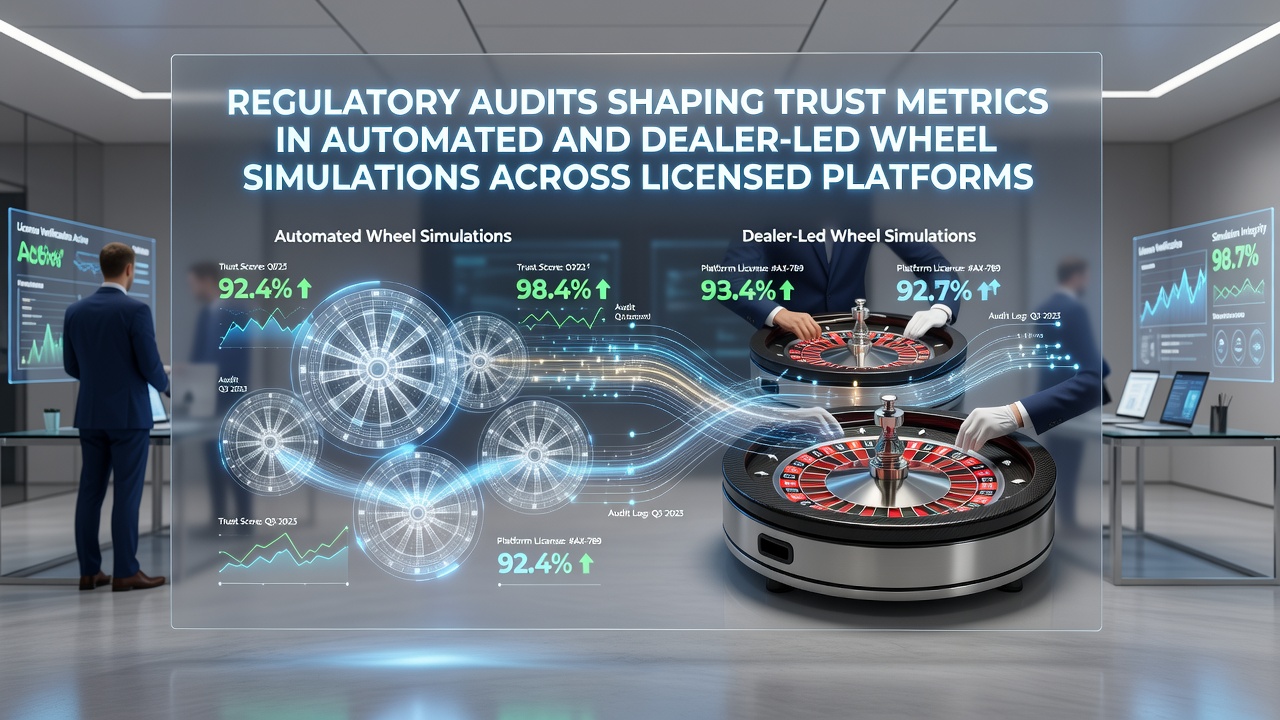 Regulatory audit process examining wheel simulation software and live dealer operations on a licensed gaming platform