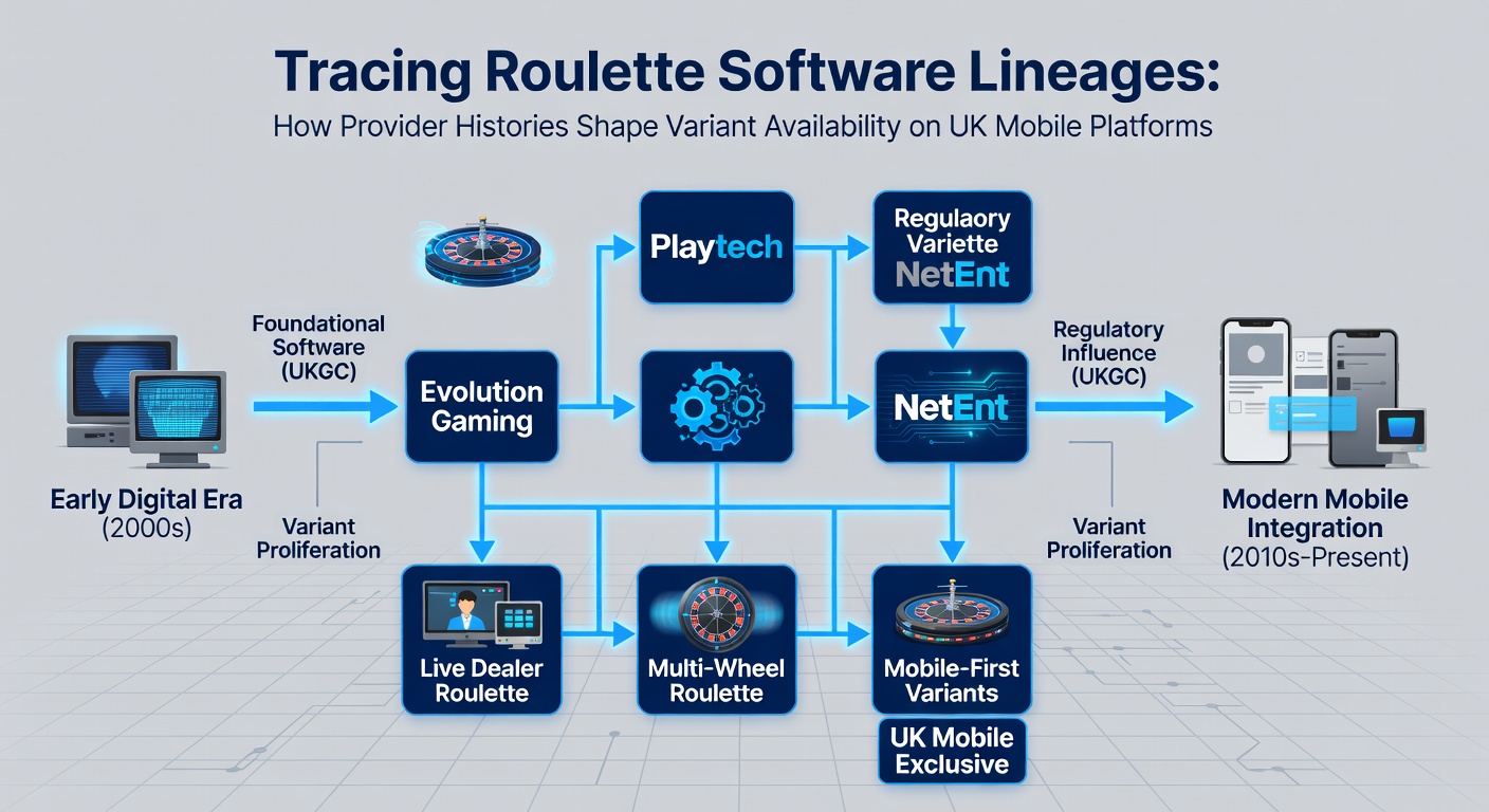 Mobile roulette interfaces displaying different variants influenced by historical provider developments